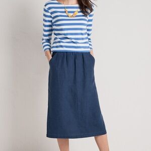 Linen Seasalt Cornwall ‘angel ray’ midi skirt. Sz 12R